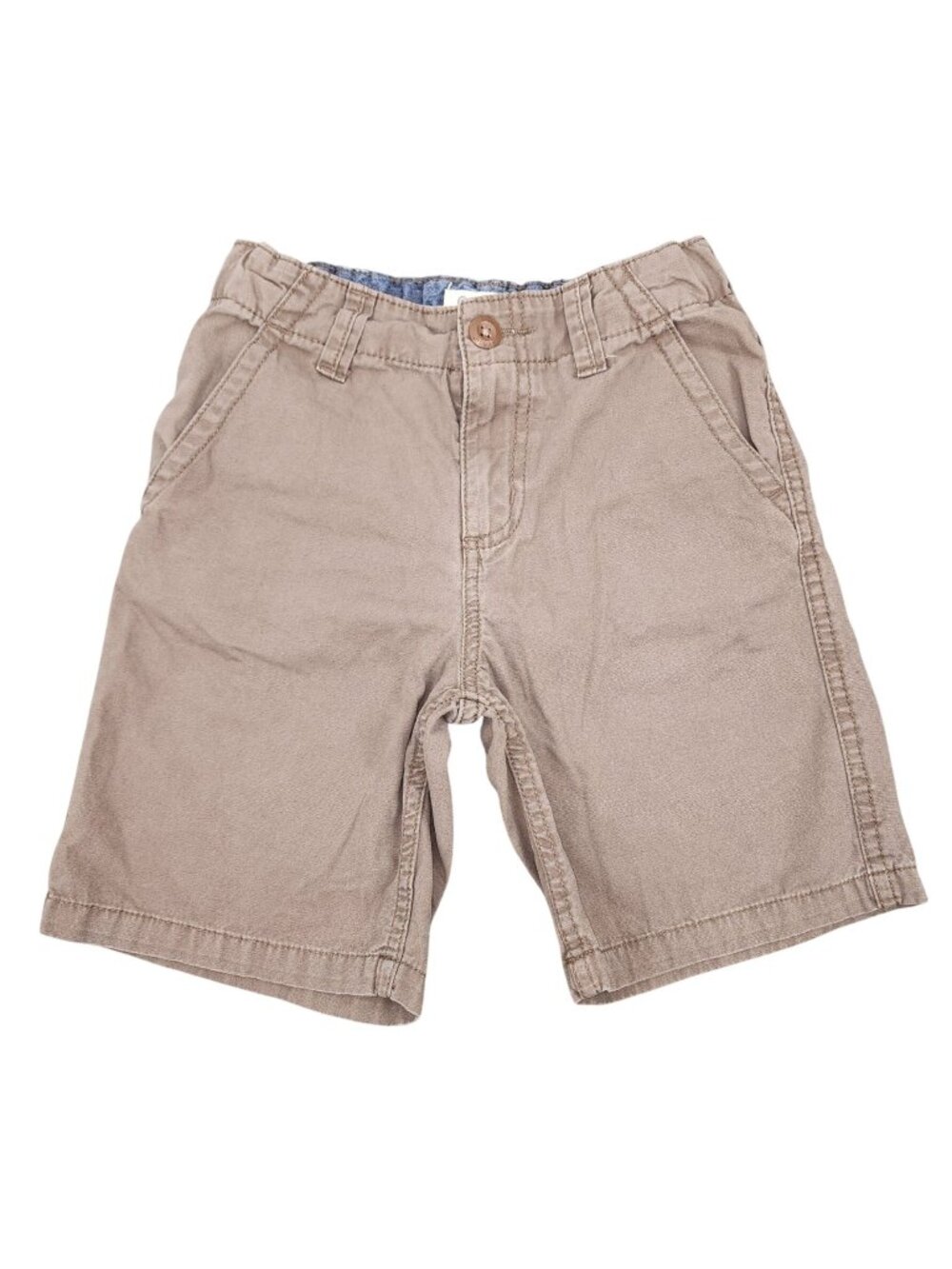 Boy's OshKosh B'gosh Brown Shorts Size 7 Adjustable Waist 100% Cotton Chino